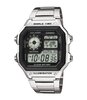 Horloge CASIO CASIO COLLECTION AE-1200WHD-1AVEF Digitaal Behuizing Acryl Zwart Bracelette Roestvrij staal Staal BOUCLE DEPLOYANTE Etanchéiteiten 10BAR