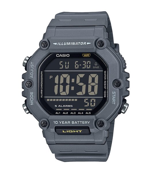 Montre CASIO CASIO COLLECTION Homme AE-1600H-8BVEF Digital Cadran Acrylique Noir Bracelet Résine Gris Etanchéité 10BAR
