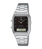 Horloge CASIO CASIO COLLECTION RETRO Unisex AQ-230A-1DMQYES Analoog-digitaal Behuizing Acryl Zwart Bracelette Roestvrij staal Staal Clip / clasp
