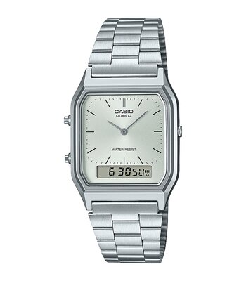 Montre CASIO CASIO COLLECTION RETRO Unisexe AQ-230A-7AMQYES Analogue-Digital Cadran Acrylique Argenté Bracelet Acier inoxydable Argenté Boucle déploya