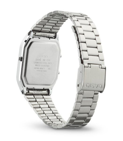 Horloge CASIO CASIO COLLECTION RETRO Unisex AQ-230A-7DMQYES Analoog-digitaal Behuizing Acryl Wit Bracelette Roestvrij staal Staal Clip / clasp