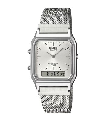 Montre CASIO CASIO COLLECTION RETRO Homme AQ-230EM-7AEF Analogue-Digital Cadran Acrylique Argenté Bracelet Acier inoxydable Argenté