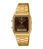 Horloge CASIO CASIO COLLECTION RETRO Heren AQ-230GA-5AMQYES Analoog-digitaal Behuizing Acryl Donkerbruin (sunray) Bracelette Roestvrij staal Goud