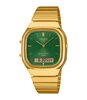 Horloge CASIO CASIO COLLECTION RETRO Unisex AQ-240EG-3AEF Digitaal + analoog Behuizing Hars Groen Armband Roestvrij staal Goudkleurig