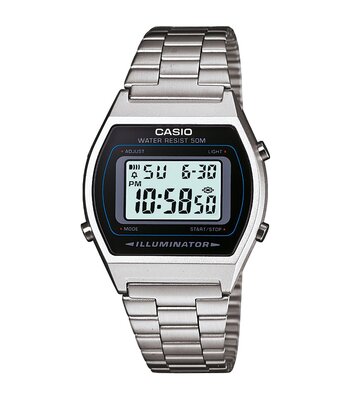 Montre CASIO CASIO COLLECTION RETRO Unisexe B640WD-1AVEF Digital Cadran Acrylique Noir Bracelet Acier inoxydable Acier Clip / clasp Etanchéité 5BAR