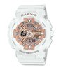 Montre CASIO BABY-G Femme BA-110X-7A1ER Digital + analogique Cadran Minéral Rose Bracelet Résine Blanc Boucle ardillon Etanchéité 10 BAR