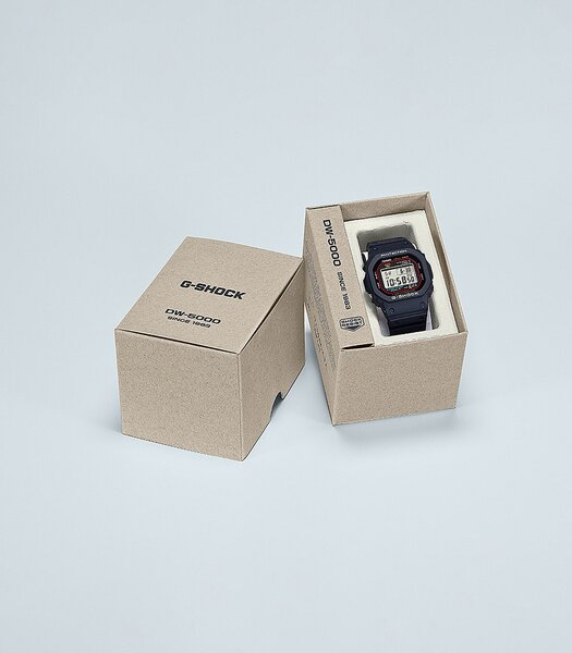 Horloge CASIO G-SHOCK Heren DW-5000R-1AER Digitaal Behuizing MINERAAL Grijs Bracelette Hars Zwart Etanchéiteiten 20BAR