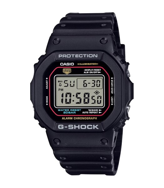 Horloge CASIO G-SHOCK Heren DW-5600RL-1ER Digitaal Behuizing MINERAAL Zwart Armband Hars Zwart Waterdichtheid 20BAR