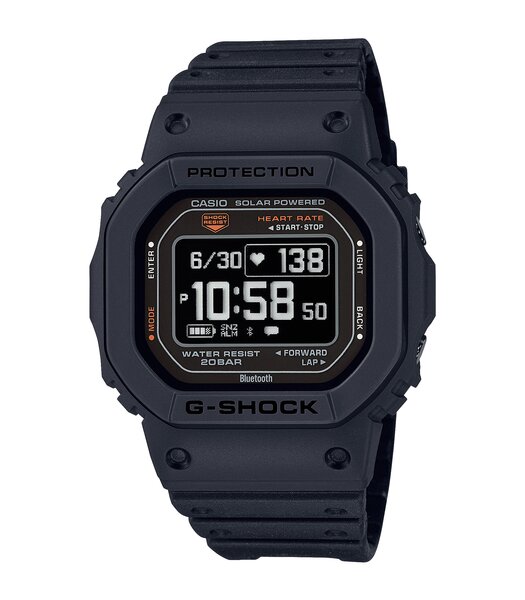 Montre CASIO G-SHOCK Homme DW-H5600-1ER Digital Cadran Minéral Noir Bracelet Résine recyclé Noir Boucle ardillon Etanchéité 20 BAR