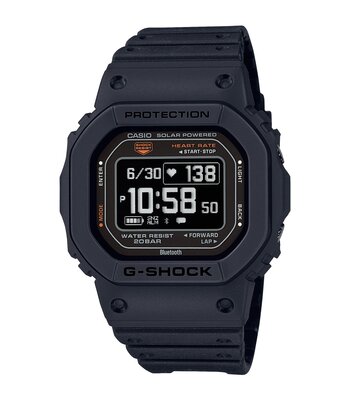 Montre CASIO G-SHOCK Homme DW-H5600-1ER Digital Cadran Minéral Noir Bracelet Résine recyclé Noir Boucle ardillon Etanchéité 20 BAR