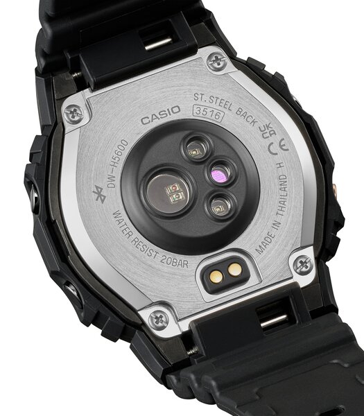 Montre CASIO G-SHOCK Homme DW-H5600-1ER Digital Cadran Minéral Noir Bracelet Résine recyclé Noir Boucle ardillon Etanchéité 20 BAR