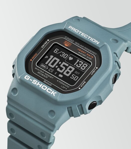 Montre CASIO G-SHOCK Homme DW-H5600-2ER Digital Cadran Minéral Noir Bracelet Résine recyclé Bleu Boucle ardillon Etanchéité 20 BAR