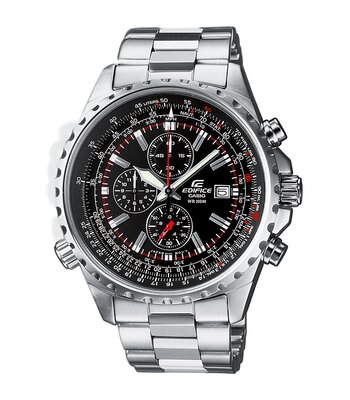 Montre CASIO EDIFICE EF-527D-1AVEF Analogique Cadran Minéral Noir Bracelet Acier inoxydable Acier Boucle déployante Etanchéité 10 BAR