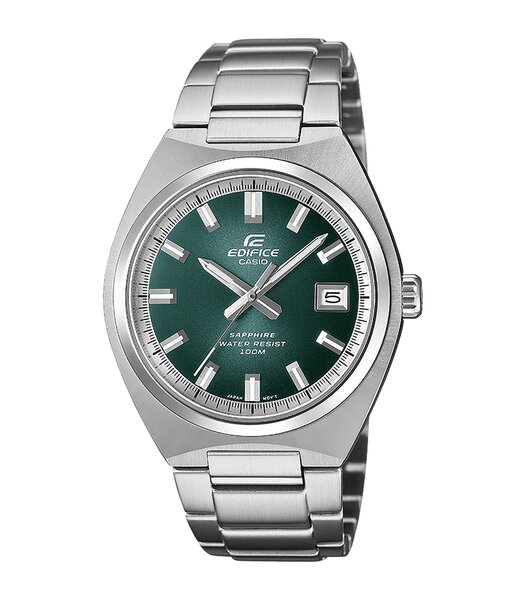 Horloge CASIO EDIFICE Heren EFB-109D-3AVEF Analoog Behuizing Saffier Groen Bracelette Roestvrij staal Zilverkleurig Etanchéiteiten 10BAR