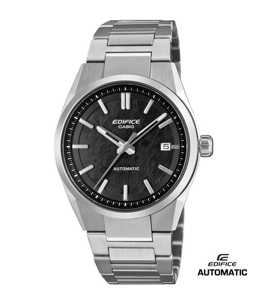 Horloge CASIO EDIFICE Heren EFK-110D-1AER Analoog Behuizing Saffier Zwart Bracelette Roestvrij staal Zilverkleurig Etanchéiteiten 10BAR