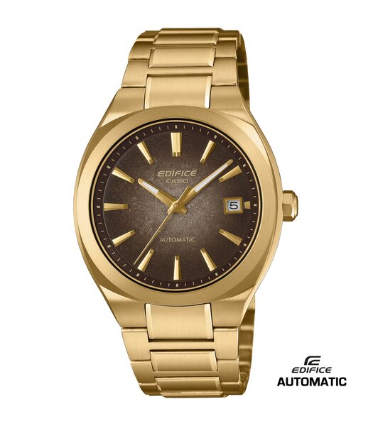 Horloge CASIO EDIFICE Heren EFK-200DG-5AER Analoog Behuizing Saffier Bruin Bracelette Roestvrij staal Goudkleurig Etanchéiteiten 10 ATM