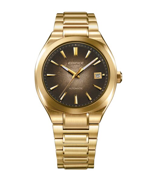Horloge CASIO EDIFICE Heren EFK-200DG-5AER Analoog Behuizing Saffier Bruin Bracelette Roestvrij staal Goudkleurig Etanchéiteiten 10 ATM
