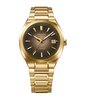 Horloge CASIO EDIFICE Heren EFK-200DG-5AER Analoog Behuizing Saffier Bruin Bracelette Roestvrij staal Goudkleurig Etanchéiteiten 10 ATM