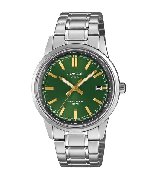 Horloge CASIO EDIFICE Heren EFR-109D-3AER Analoog Behuizing Mineraal Groen Armband Roestvrij staal Staal Waterdichtheid 10 ATM