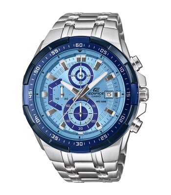 Montre CASIO EDIFICE Homme EFR-539DE-2AVUEF Analogue Cadran MINERAL Bleu Bracelet Acier inoxydable Argenté Etanchéité 10BAR