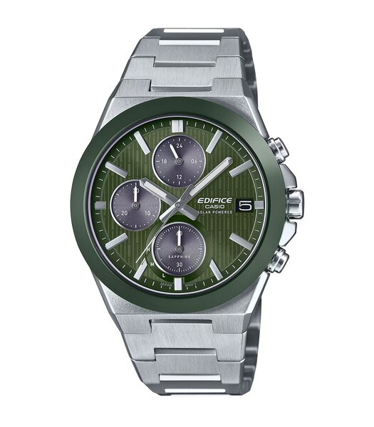 Horloge CASIO EDIFICE Heren EFS-S650D-3AEF Analoog Behuizing Saffier Groen Bracelette Roestvrij staal Zilverkleurig Etanchéiteiten 10BAR