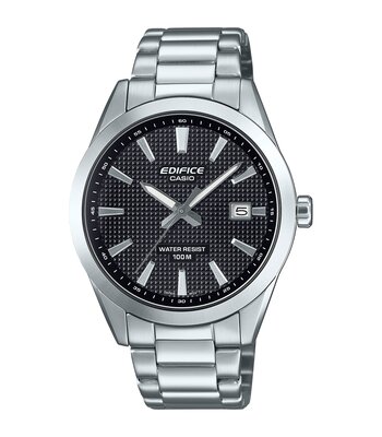 Montre CASIO EDIFICE Homme EFV-160D-1AVEF Analogue Cadran MINERAL Noir Bracelet Acier inoxydable Argenté Etanchéité 10BAR