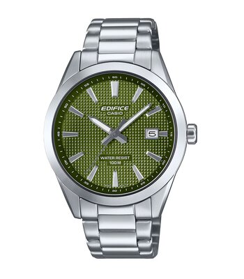 Montre CASIO EDIFICE Homme EFV-160D-3AVEF Analogue Cadran MINERAL Vert Bracelet Acier inoxydable Argenté Etanchéité 10BAR