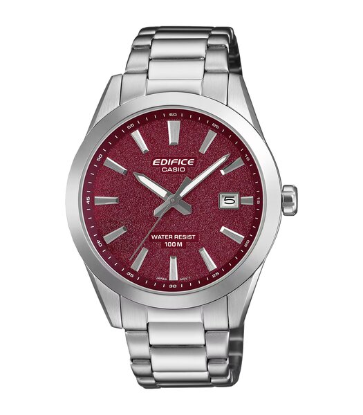 Horloge CASIO EDIFICE Heren EFV-160D-4AVEF Analoog Behuizing Mineraal Rood Bracelette Roestvrij staal Staal Etanchéiteiten 10 ATM