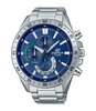 Horloge CASIO EDIFICE Heren EFV-620D-2AVUEF Analoog Behuizing Mineraal Blauw Armband Roestvrij staal Staal Uitklapbare lus Waterdichtheid 10 BAR