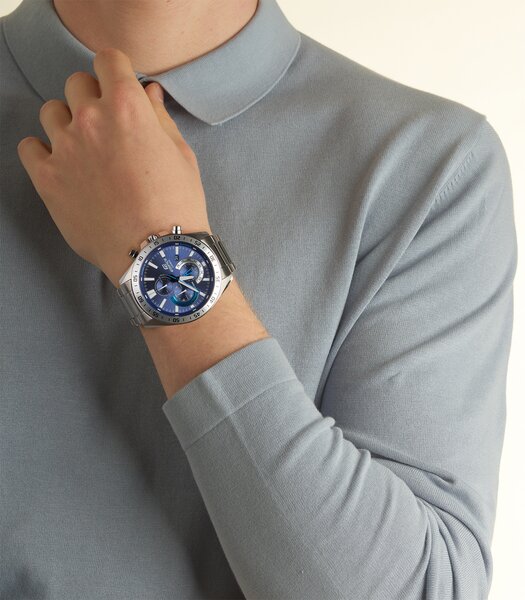 Horloge CASIO EDIFICE Heren EFV-620D-2AVUEF Analoog Behuizing Mineraal Blauw Armband Roestvrij staal Staal Uitklapbare lus Waterdichtheid 10 BAR