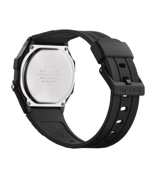 Horloge CASIO CASIO COLLECTION Unisex F-105W-1AWYEF Digitaal Behuizing Acryl Blauw Bracelette HARS Zwart Boucle ardillon