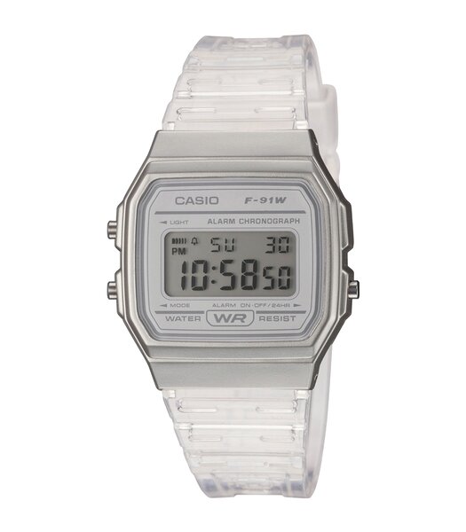 Montre CASIO CASIO COLLECTION Homme F-91WS-7EF Digital Cadran Acrylique Blanc Bracelet Résine Blanc Boucle ardillon