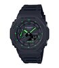 Horloge CASIO G-SHOCK Heren GA-2100-1A3ER Analoog-digitaal Behuizing MINERAAL Groen Bracelette Hars Zwart Boucle ardillon Etanchéiteiten 20BAR