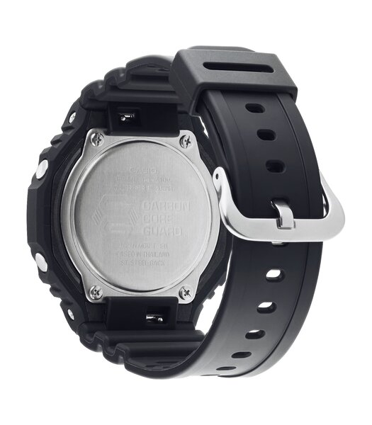 Horloge CASIO G-SHOCK Heren GA-2100-1A4ER Analoog-digitaal Behuizing MINERAAL Rood Bracelette Hars Zwart Boucle ardillon Etanchéiteiten 20BAR