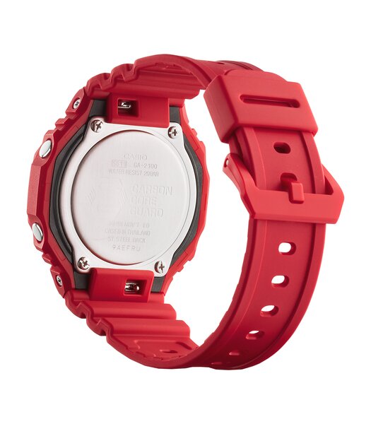 Horloge CASIO G-SHOCK Heren GA-2100-4AER Digitaal + analoog Behuizing Mineraal Rood Bracelette Hars Rood Boucle ardillon Etanchéiteiten 20 BAR