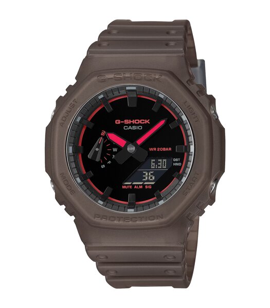 Horloge CASIO G-SHOCK Heren GA-2100K-5AER Analoog-digitaal Behuizing MINERAAL Zwart Bracelette Hars Bruin Etanchéiteiten 20BAR