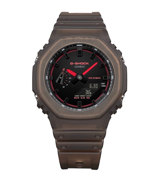 Horloge CASIO G-SHOCK Heren GA-2100K-5AER Analoog-digitaal Behuizing MINERAAL Zwart Bracelette Hars Bruin Etanchéiteiten 20BAR