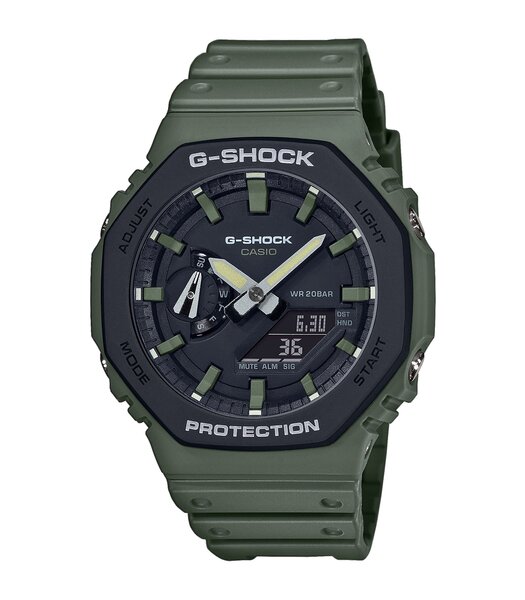 Horloge CASIO G-SHOCK Heren GA-2110SU-3AER Analoog-digitaal Behuizing MINERAAL Zwart Bracelette HARS Khaki Boucle ardillon Etanchéiteiten 20BAR