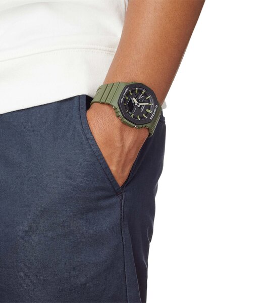 Horloge CASIO G-SHOCK Heren GA-2110SU-3AER Analoog-digitaal Behuizing MINERAAL Zwart Bracelette HARS Khaki Boucle ardillon Etanchéiteiten 20BAR