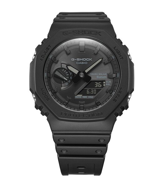 Horloge CASIO G-SHOCK Heren GA-B2100-1A1ER Analoog-digitaal Behuizing MINERAAL Zwart Bracelette Hars Zwart Boucle ardillon Etanchéiteiten 20BAR