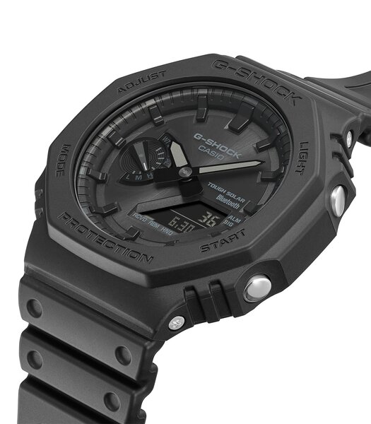 Horloge CASIO G-SHOCK Heren GA-B2100-1A1ER Analoog-digitaal Behuizing MINERAAL Zwart Bracelette Hars Zwart Boucle ardillon Etanchéiteiten 20BAR