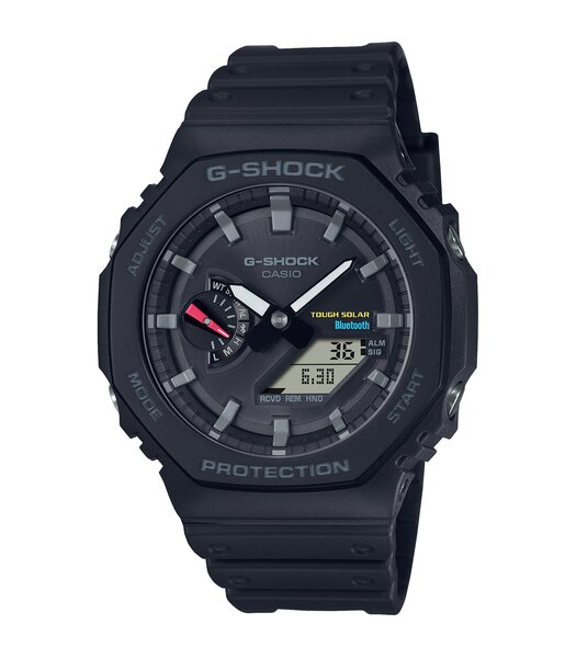 Horloge CASIO G-SHOCK Heren GA-B2100-1AER Digitaal + analoog Behuizing Mineraal Zwart Bracelette Hars Zwart Boucle ardillon Etanchéiteiten 20 BAR