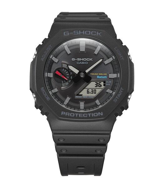 Horloge CASIO G-SHOCK Heren GA-B2100-1AER Digitaal + analoog Behuizing Mineraal Zwart Bracelette Hars Zwart Boucle ardillon Etanchéiteiten 20 BAR