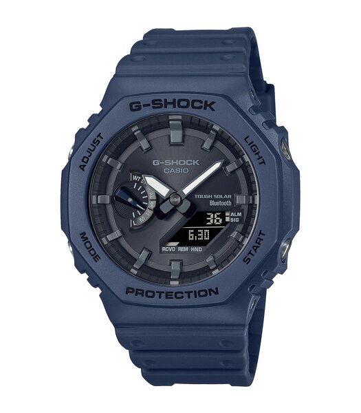 Horloge CASIO G-SHOCK Heren GA-B2100-2AER Analoog-digitaal Behuizing MINERAAL Blauw Bracelette Hars Blauw Boucle ardillon Etanchéiteiten 20BAR