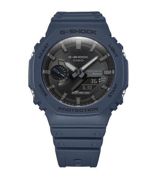 Horloge CASIO G-SHOCK Heren GA-B2100-2AER Analoog-digitaal Behuizing MINERAAL Blauw Bracelette Hars Blauw Boucle ardillon Etanchéiteiten 20BAR