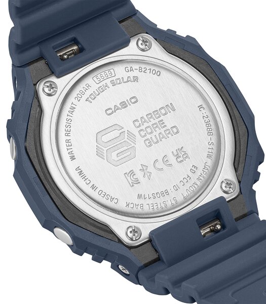 Horloge CASIO G-SHOCK Heren GA-B2100-2AER Analoog-digitaal Behuizing MINERAAL Blauw Bracelette Hars Blauw Boucle ardillon Etanchéiteiten 20BAR