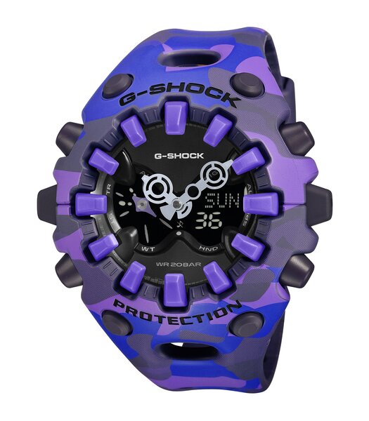Montre CASIO G-SHOCK Homme GA-V01CMG-6AER Digital + analogique Cadran Minéral Violet Bracelet Résine Violet Fermeture réglable Etanchéité 20 ATM