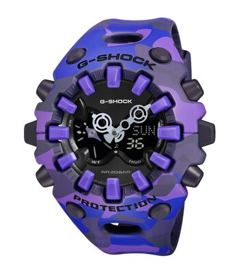 Montre CASIO G-SHOCK Homme GA-V01CMG-6AER Digital + analogique Cadran Minéral Violet Bracelet Résine Violet Fermeture réglable Etanchéité 20 ATM