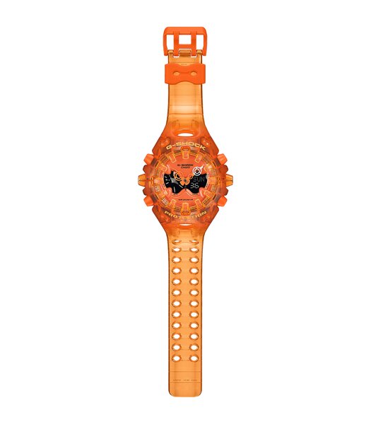 Horloge CASIO G-SHOCK Heren GA-V01SKE-4AER Digitaal + analoog Behuizing Mineraal Oranje Bracelette Plastic Oranje Clip / clasp Etanchéiteiten 20 ATM