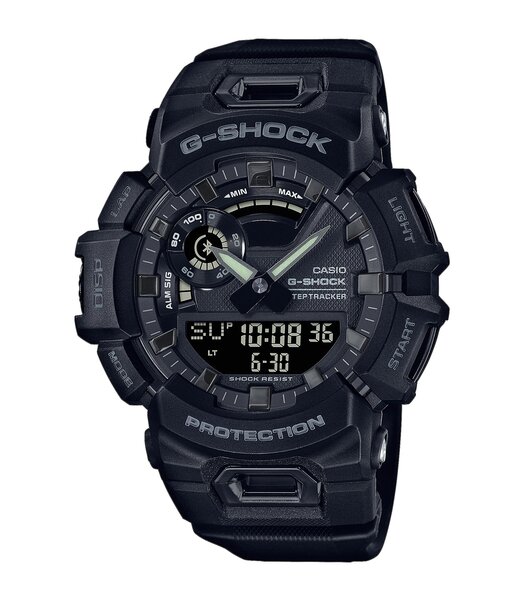 Horloge CASIO G-SHOCK Heren GBA-900-1AER Analoog-digitaal Behuizing MINERAAL Zwart Bracelette Hars Zwart Boucle ardillon Etanchéiteiten 20BAR
